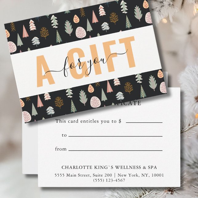 CERTIFICAT CADEAU D'ENTREPRISE | Noël| Arbre d'hiv (BUSINESS GIFT CERTIFICATE | Christmas| Winter Tree)