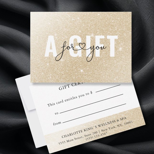 CERTIFICAT CADEAU D'ENTREPRISE | Parties scintilla (GESCHÄFTSGESCHENKZERTIFIKAT | Gold Glitter. Add a touch of glamour to your business offerings wi)