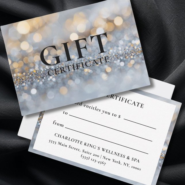 CERTIFICAT CADEAU D'ENTREPRISE | PARTIES SCINTILLA (SALON BUSINESS GIFT CERTIFICATE | GLITTER |)