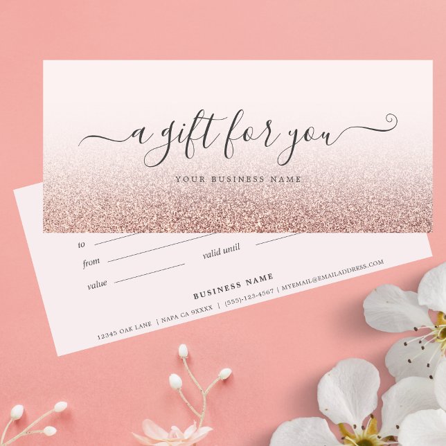 Certificat cadeau d'entreprise Rose Gold Ombre (Rose Gold Ombre Gift Certificate)