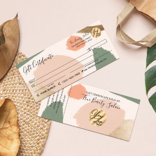 Certificat cadeau d'or Abstrait moderne Tones de l