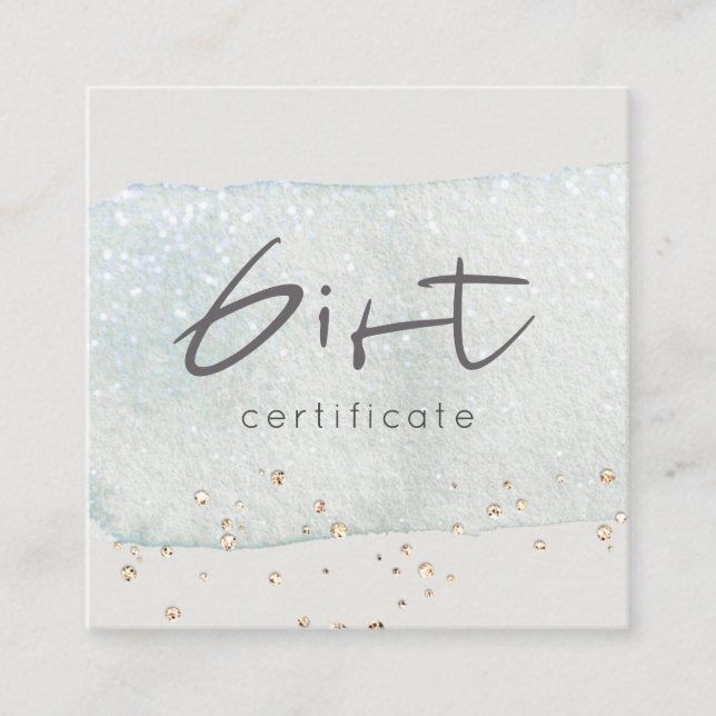 Certificat cadeau du logo Aqua Silver Brush Stoke (Devant)