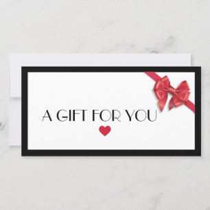 Certificat cadeau du logo Black and Red heart