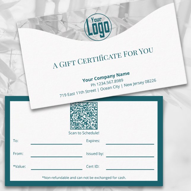 Certificat cadeau du logo de l'entraîneur à vie so (Sophisticated Life Coach Logo Gift Certificate, To, From, Value, Expiry, By, Tracking ID, QR-code)