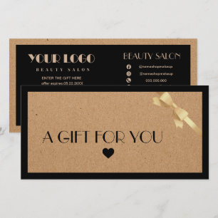 Certificat cadeau du logo du coeur papier d'artisa