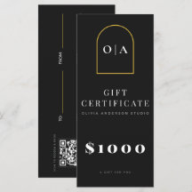 Certificat-cadeau du Salon Black Gold Arch Moderne