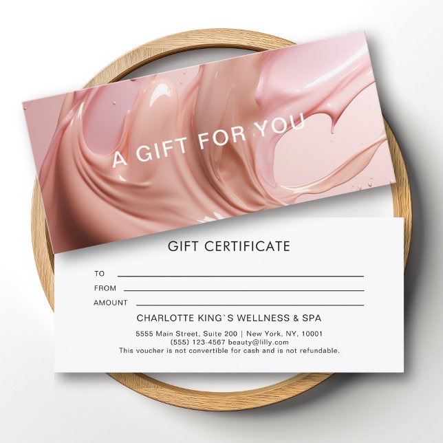 Certificat Cadeau du Salon de Beauté Rose Blush (Blush Pink Beauty Salon Gift Certificate)