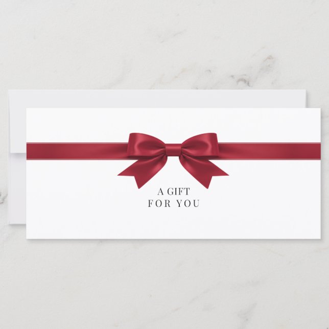 Certificat Cadeau Élégant à Ruban Blanc (Devant)