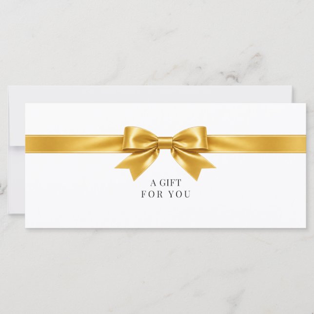 Certificat Cadeau Élégant à Ruban Blanc (Devant)