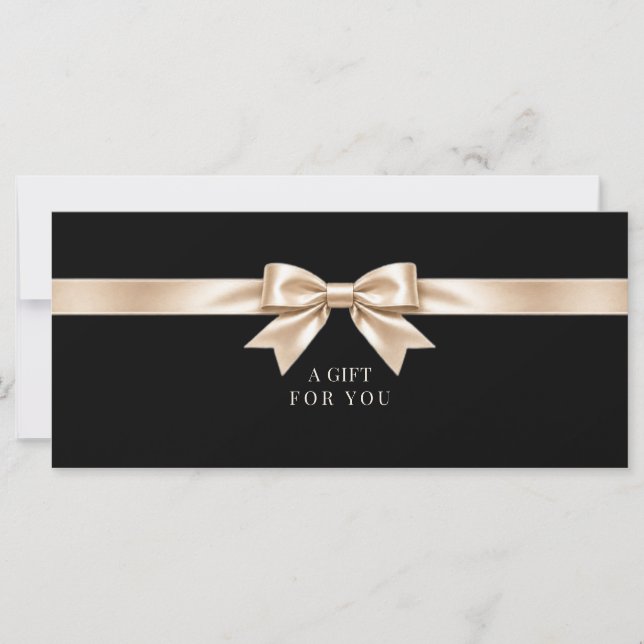 Certificat Cadeau Élégant à Ruban Noir (Devant)