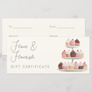 Certificat Cadeau Élégant de la Boulangerie de Cup