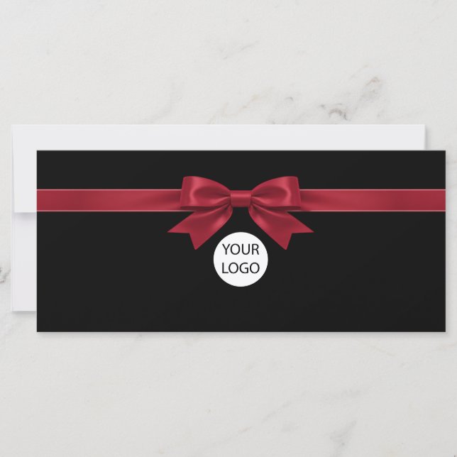 Certificat Cadeau Élégant Logo Ruban Noir (Devant)