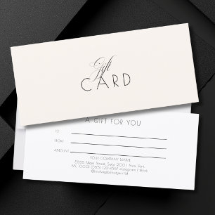 Certificat Cadeau Élégant Minimaliste Beige
