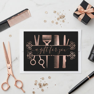 Certificat cadeau Elegant Rose Ciseaux Or Phuile