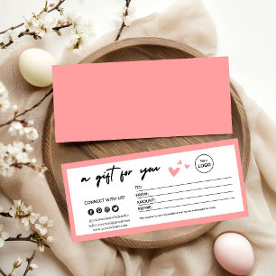 Certificat Cadeau Élégant Rose de la Saint-Valenti
