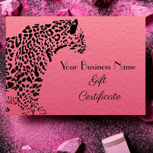 Certificat cadeau Elegant Rose et Noir Jaguar