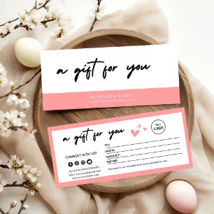 Certificat Cadeau Élégant Rose Saint-Valentin