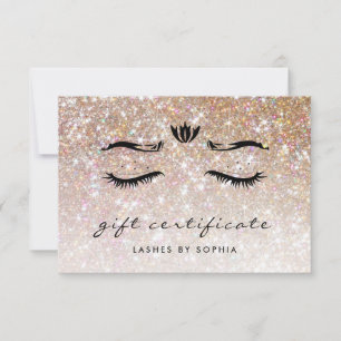 Certificat cadeau Élégant Sparkly Champagne Lashes