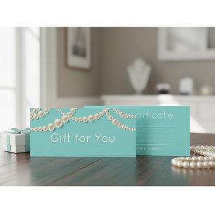 Certificat cadeau Elegant Turquoise & Pearl