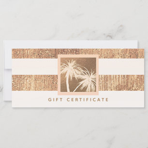 Certificat cadeau en cuivre et en crème Tropical P