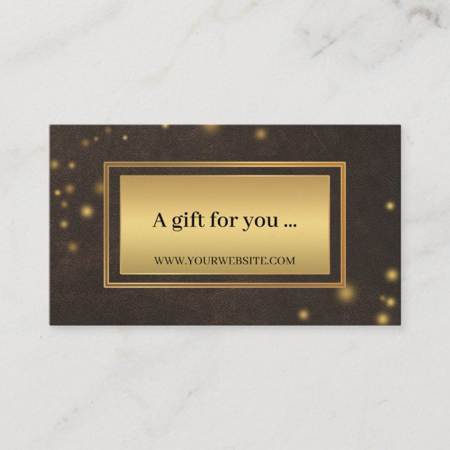 Certificat Cadeau en Faux Cuir de Luxe Or (Devant)