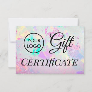 certificat cadeau en faux opale métallisé