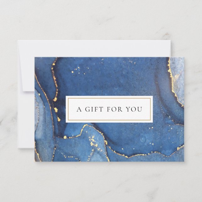 Certificat Cadeau en Marbre d'Agate Navy Gold Glit (Devant)