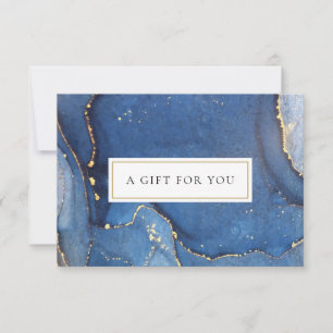 Certificat Cadeau en Marbre d'Agate Navy Gold Glit