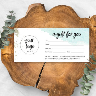 Certificat-Cadeau Entreprise Aqua Gold avec logo