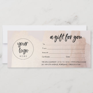 Certificat Cadeau Entreprise Blush Gold Avec Logo