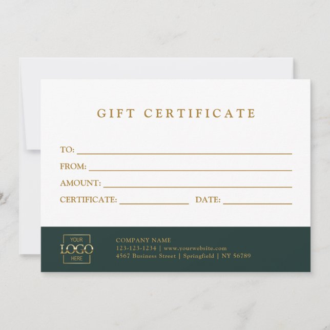 Certificat Cadeau Entreprise Élégant Moderne Perso (Devant)