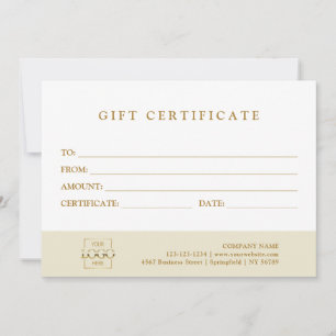 Certificat Cadeau Entreprise Élégant Moderne Perso