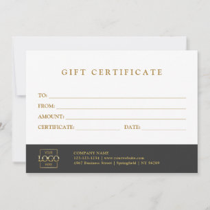 Certificat Cadeau Entreprise Élégant Moderne Perso