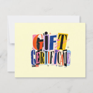 Certificat Cadeau Entreprise Jaune Coloré