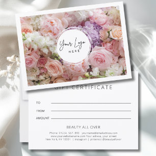 Certificat Cadeau Entreprise Logo Floral Moderne