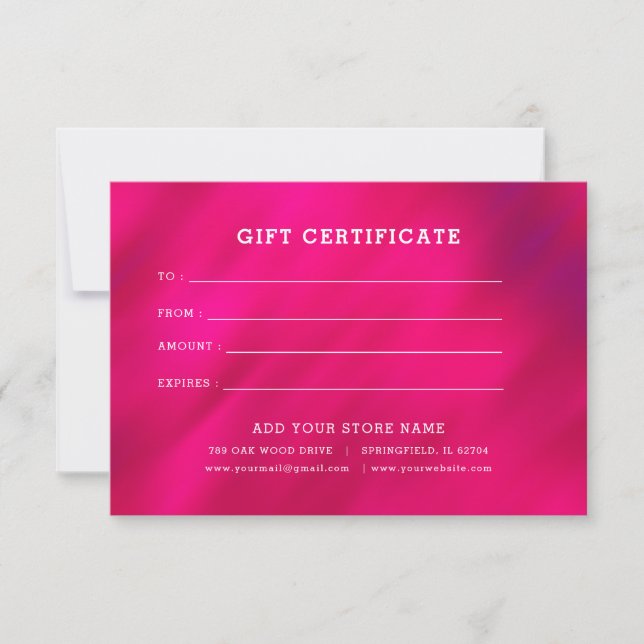 Certificat Cadeau Entreprise Minimaliste avec Logo (Devant)