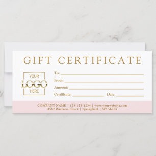 Certificat Cadeau Entreprise Minimaliste Moderne P