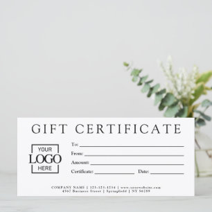 Certificat Cadeau Entreprise Minimaliste Moderne P