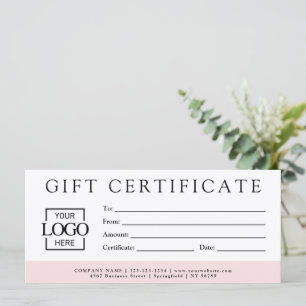 Certificat Cadeau Entreprise Minimaliste Moderne P