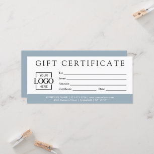 Certificat Cadeau Entreprise Minimaliste Moderne P