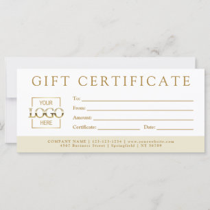 Certificat Cadeau Entreprise Minimaliste Personnal