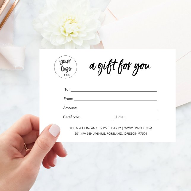 Certificat Cadeau Entreprise Moderne Avec Logo (Créateur téléchargé)