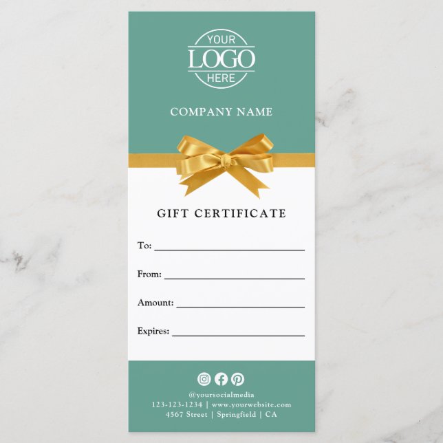 Certificat Cadeau Entreprise Moderne Élégant avec  (Devant)