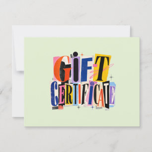 Certificat Cadeau Entreprise Vert Coloré