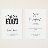 Certificat cadeau et carte de visite
