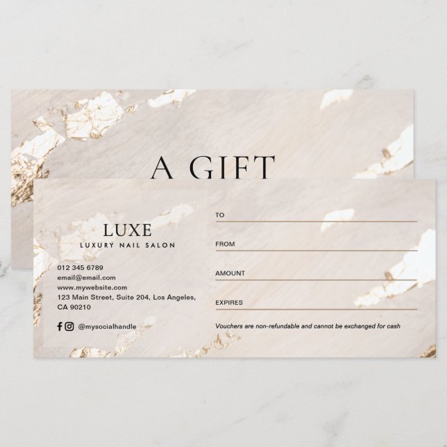 Certificat Cadeau/Facture de Luxe Moderne avec Feu (Devant / Derrière)