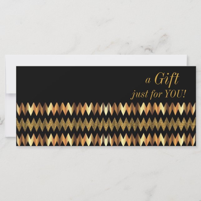 Certificat cadeau Faux Gold Metallon Chevron (Devant)