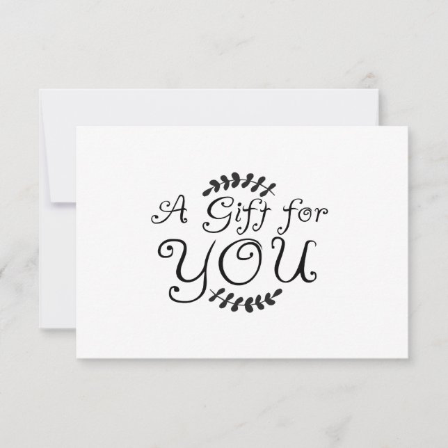 Certificat cadeau Feuille Laurel noir et blanc (Devant)