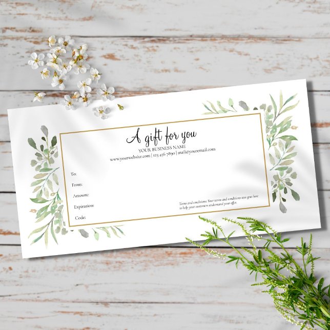 Certificat-cadeau Feuilles de printemps (Créateur téléchargé)