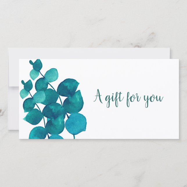 Certificat Cadeau Feuilles d'Eucalyptus Élégant (Devant)